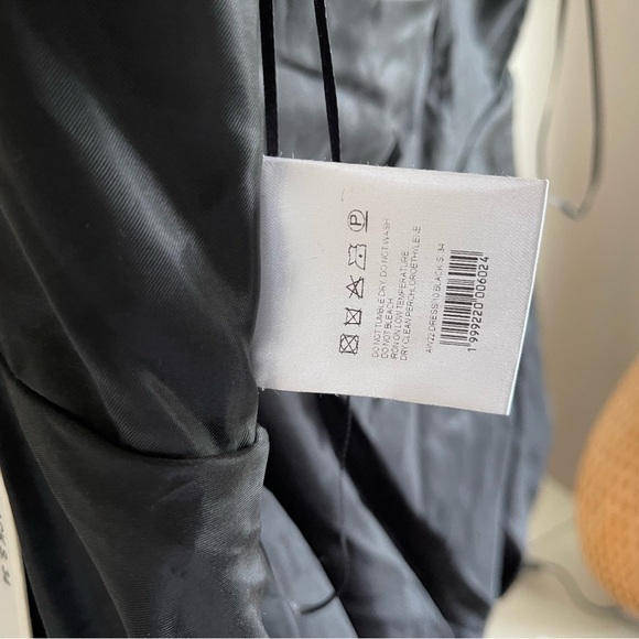 Magda Butrym Black Crystal-Embellished Pleated Velvet Mini Dress – Size 2 - NWT - Picture 11 of 17